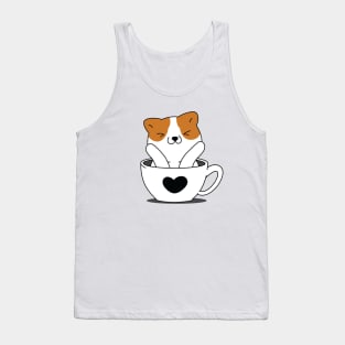 Cute Cat In Coffee Cup Tank Top